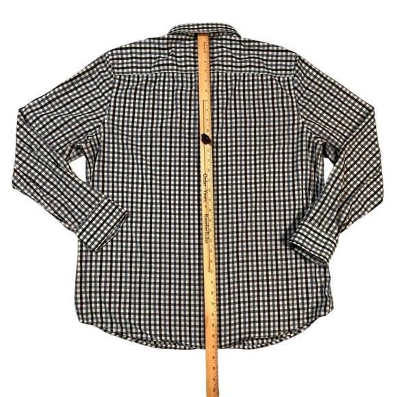 American Rag Shirt Men's Long Sleeve Button Up Oxford Plaid Blue Black White 2XL - Picture 7 of 11